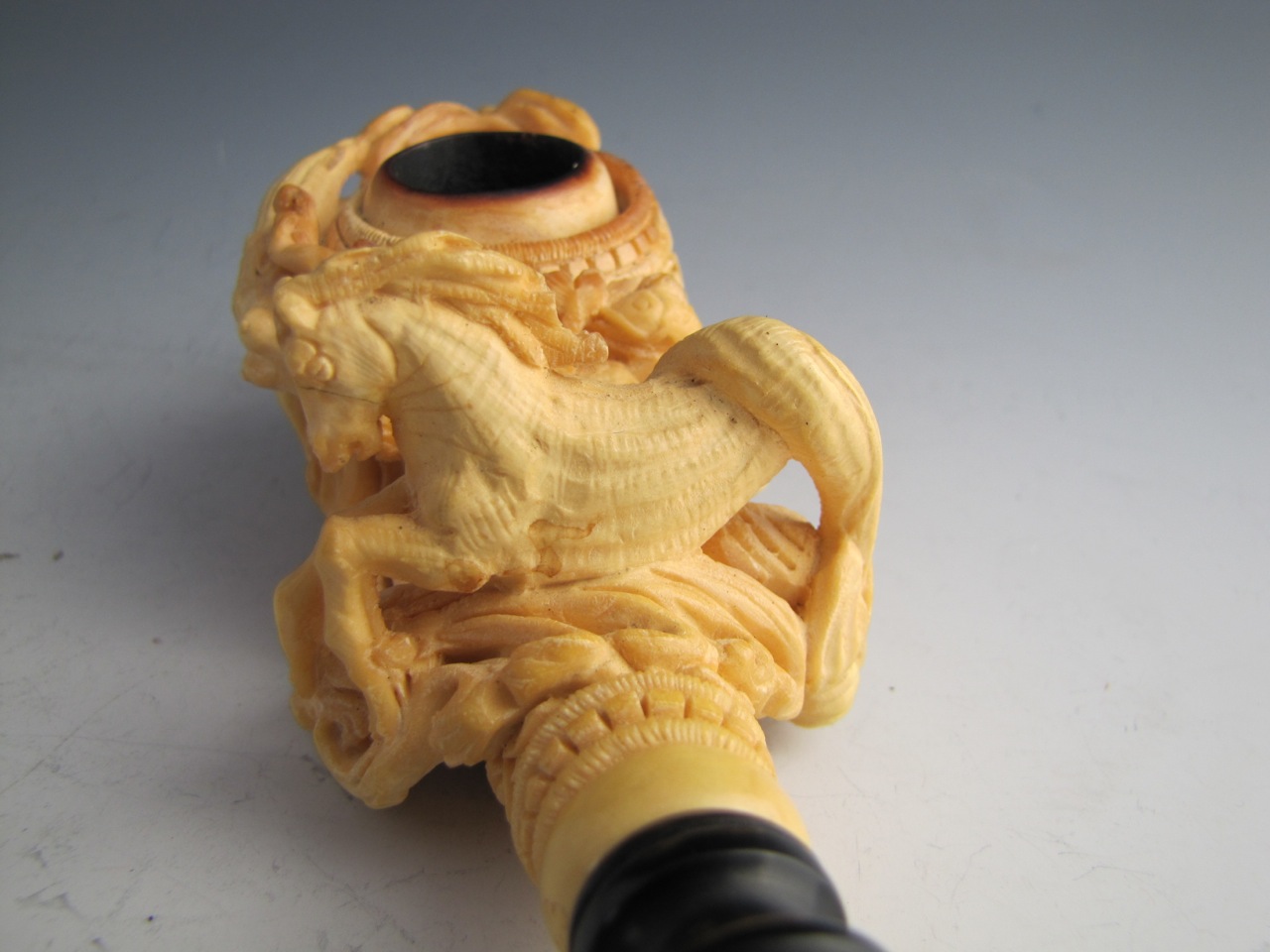Deluxe Carved Meerschaum Eyup Sabri “Mermaids" Pipe