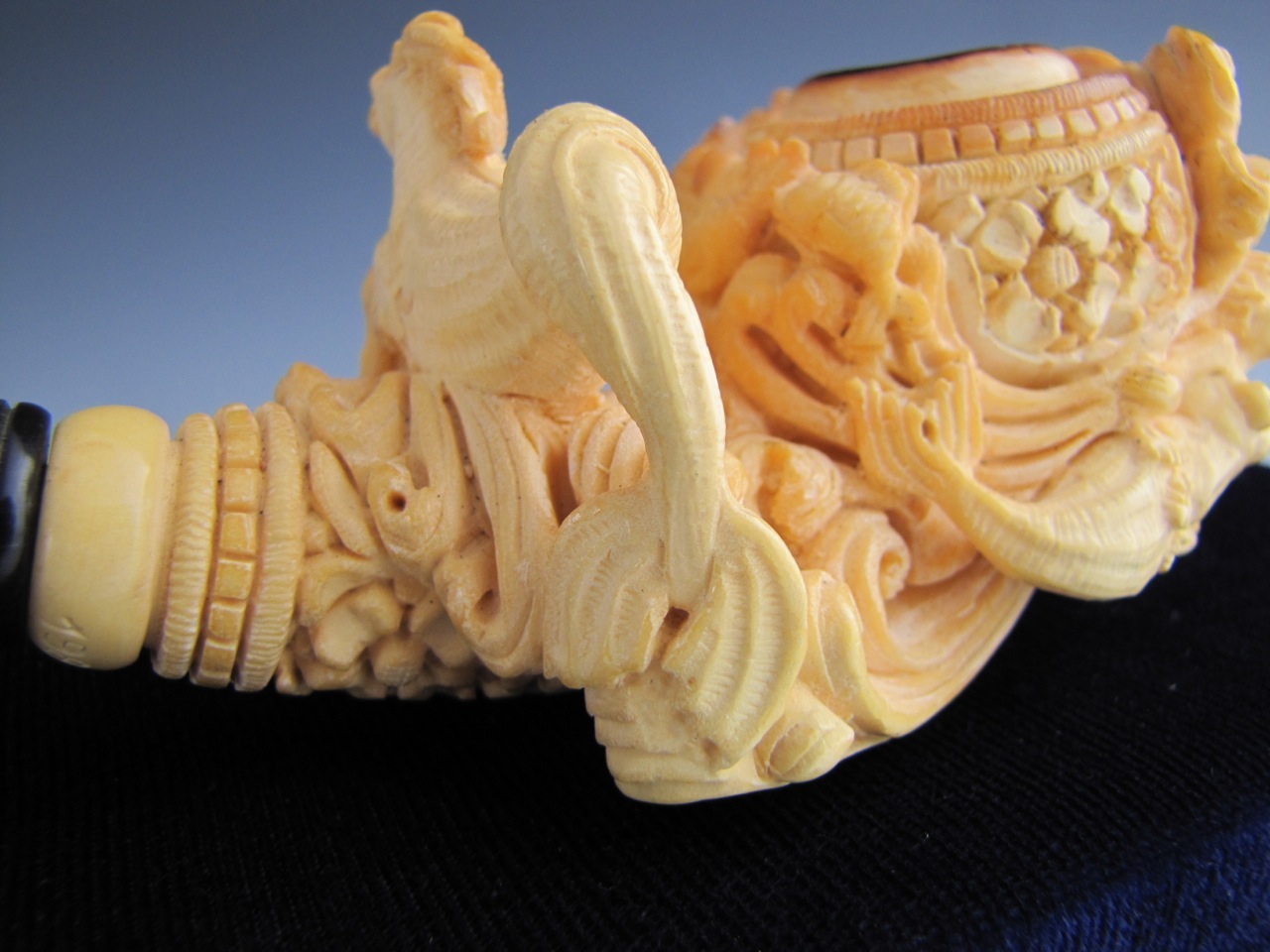 Deluxe Carved Meerschaum Eyup Sabri “Mermaids" Pipe