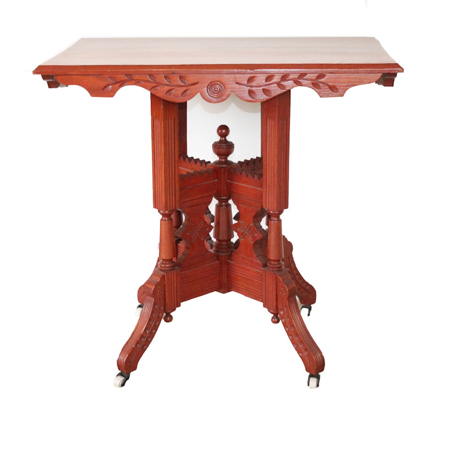 Victorian Style Cherry Parlor Side Table