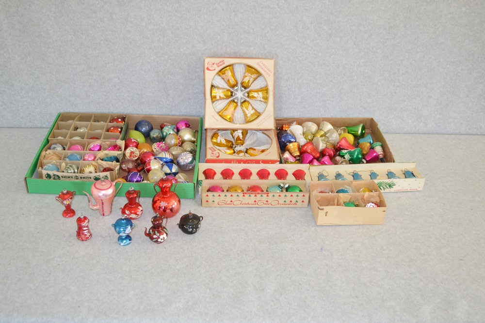 Vintage Shiny Brite, Santa's World and Other Christmas Ornaments