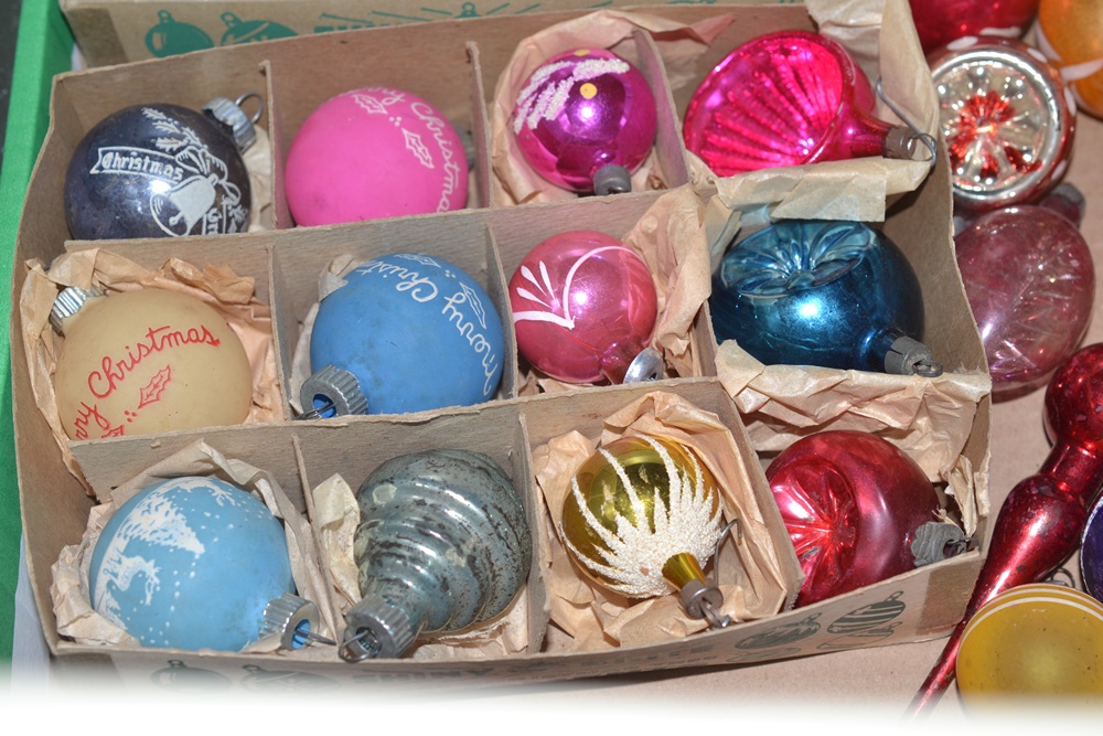 Vintage Shiny Brite, Santa's World and Other Christmas Ornaments