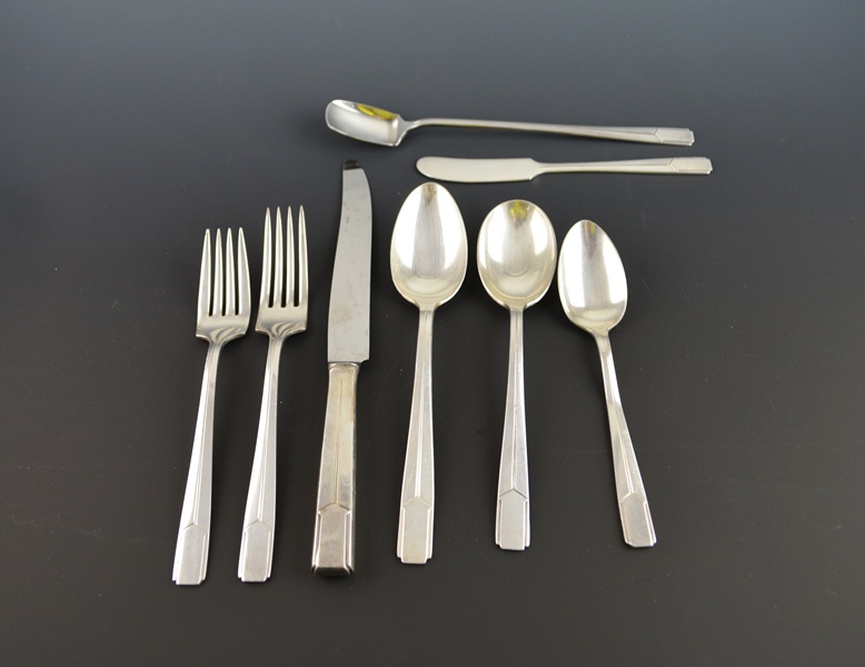 Holmes & Edwards Silver Plated "Napoleon" Flatware and Wood Box