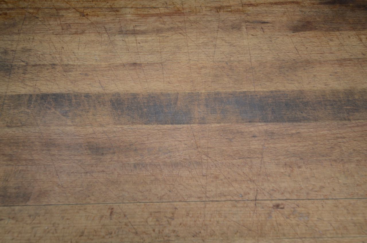 Industrial Butcher-Block Counter with Metal Rack