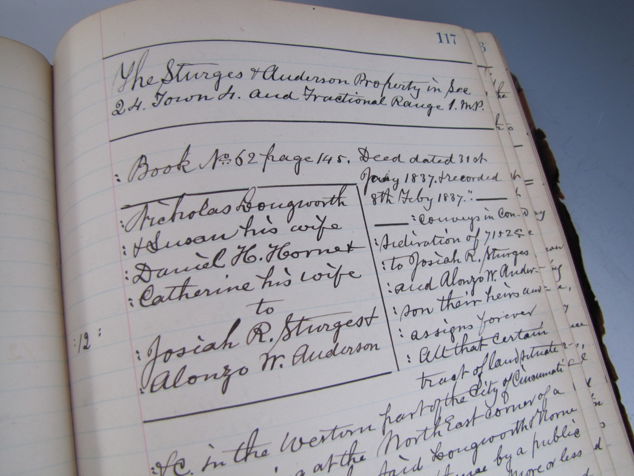 Rare Historical Cincinnati Land Ledger Books c.1780’s-1840’s
