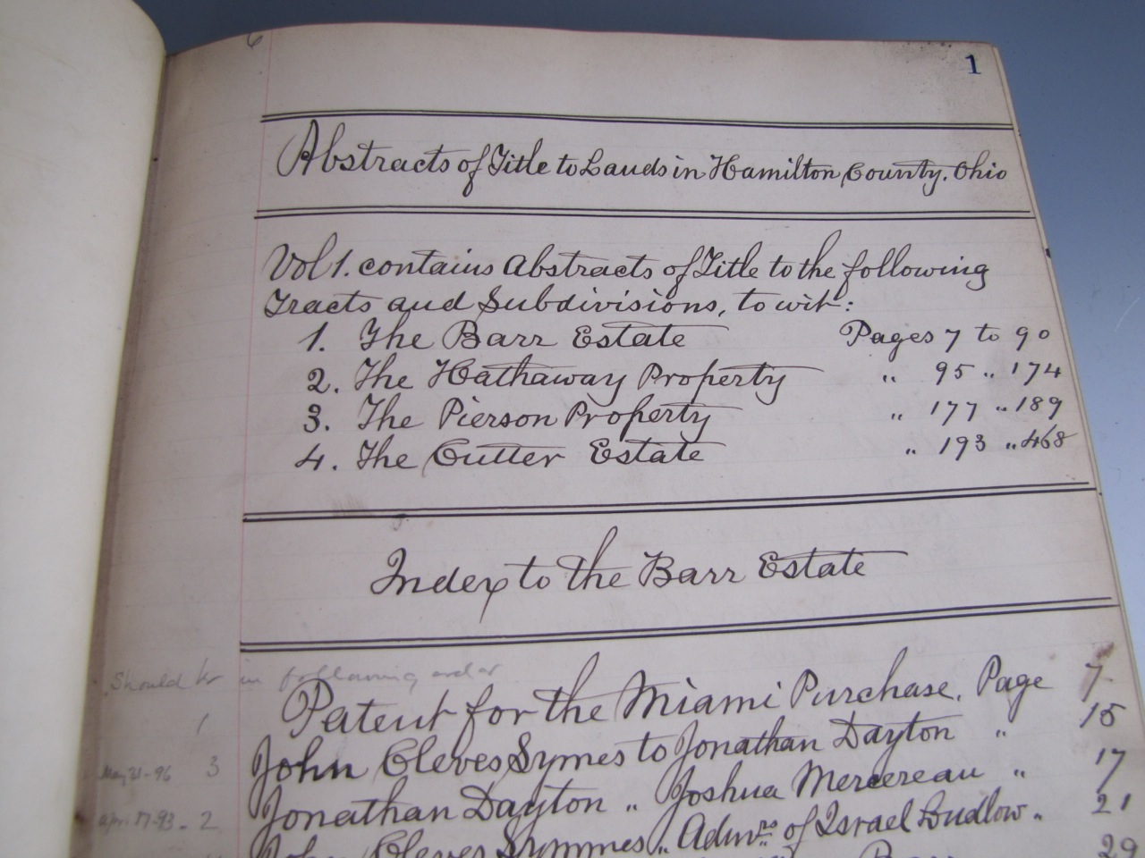 Rare Historical Cincinnati Land Ledger Books c.1780’s-1840’s