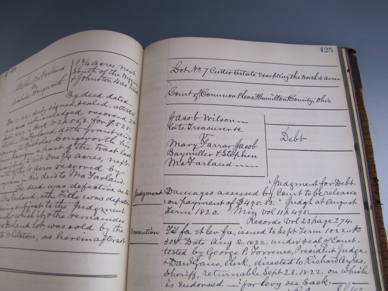 Rare Historical Cincinnati Land Ledger Books c.1780’s-1840’s