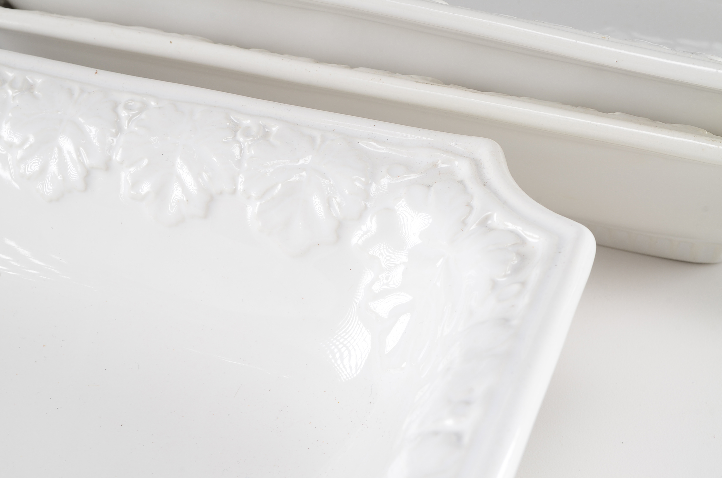 Three Italian White Ceramic Serving Dishes