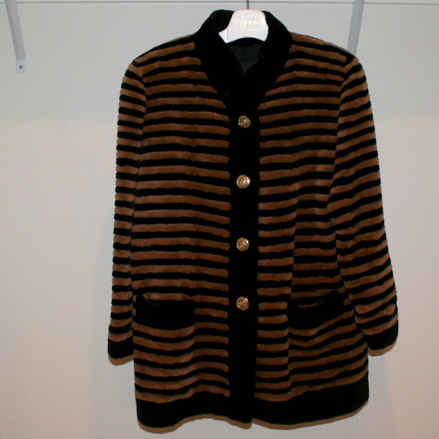 Striped Sable Fur Coat