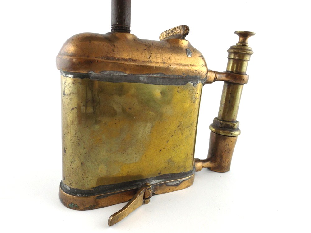 English Brass Blowtorch and Iron Tool