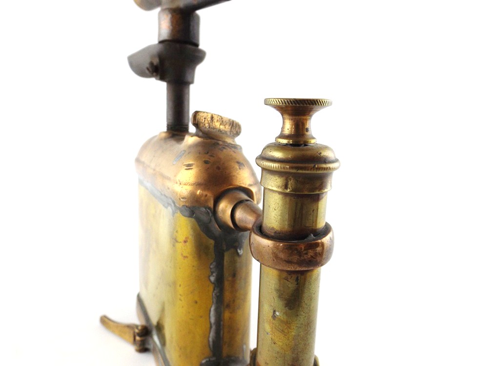 English Brass Blowtorch and Iron Tool
