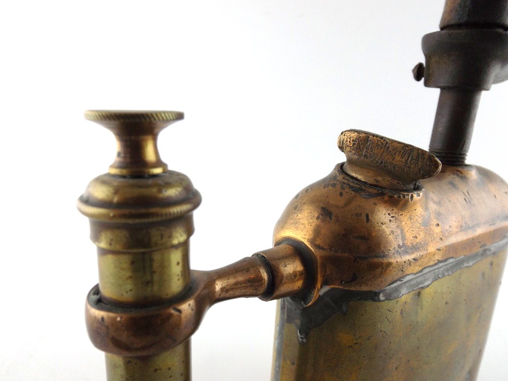 English Brass Blowtorch and Iron Tool