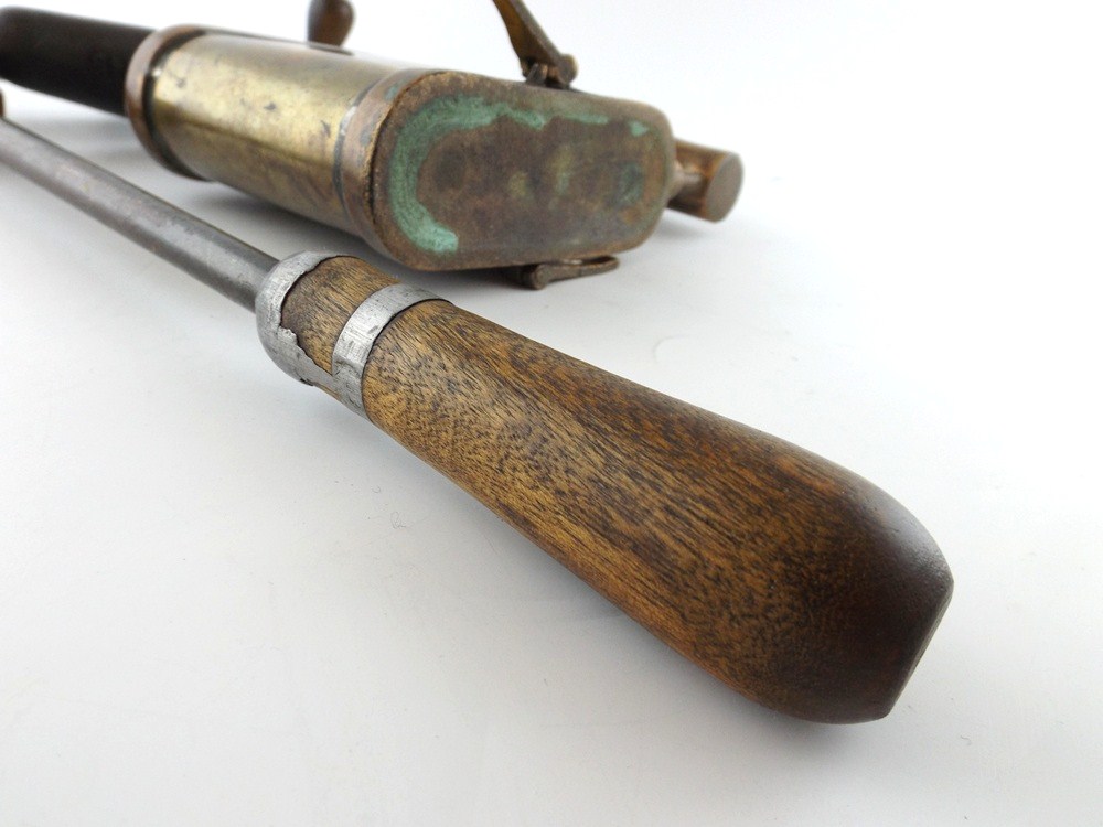 English Brass Blowtorch and Iron Tool