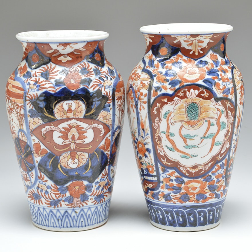 Pair of 20th Century Imari Vases