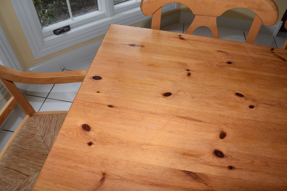 Pottery Barn Pine Farm Table and Eight Chairs