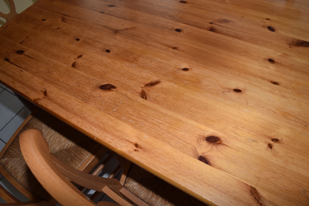 Pottery Barn Pine Farm Table and Eight Chairs