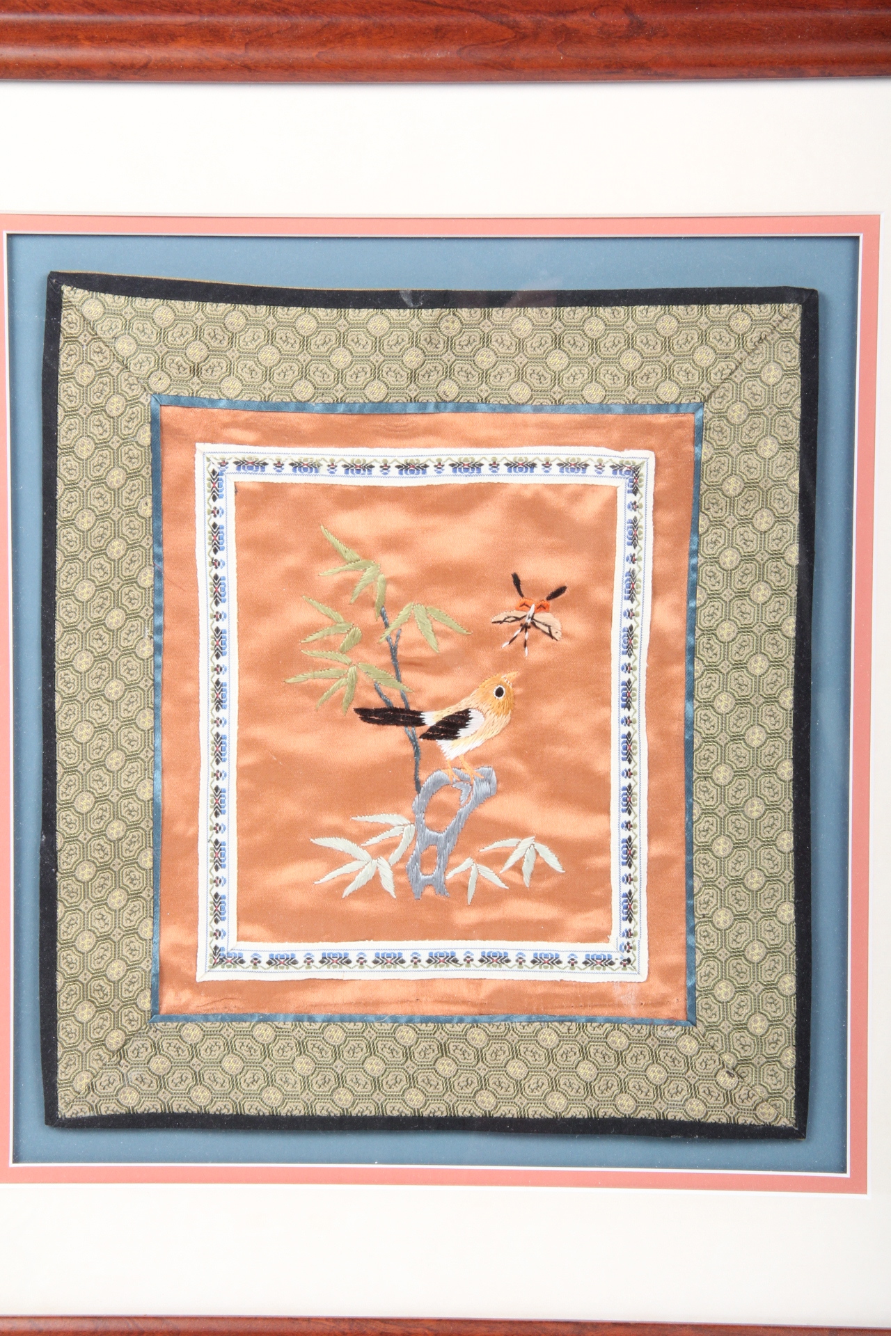 Vintage Framed Silk Embroidered Textiles