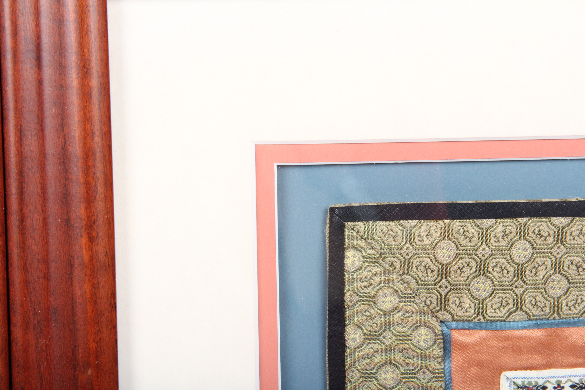 Vintage Framed Silk Embroidered Textiles