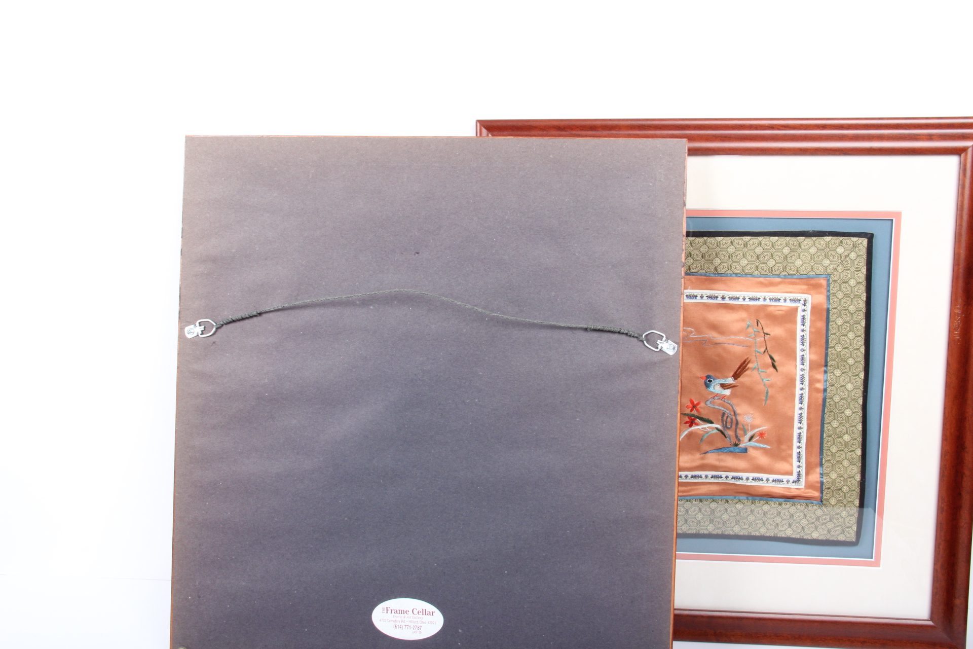 Vintage Framed Silk Embroidered Textiles