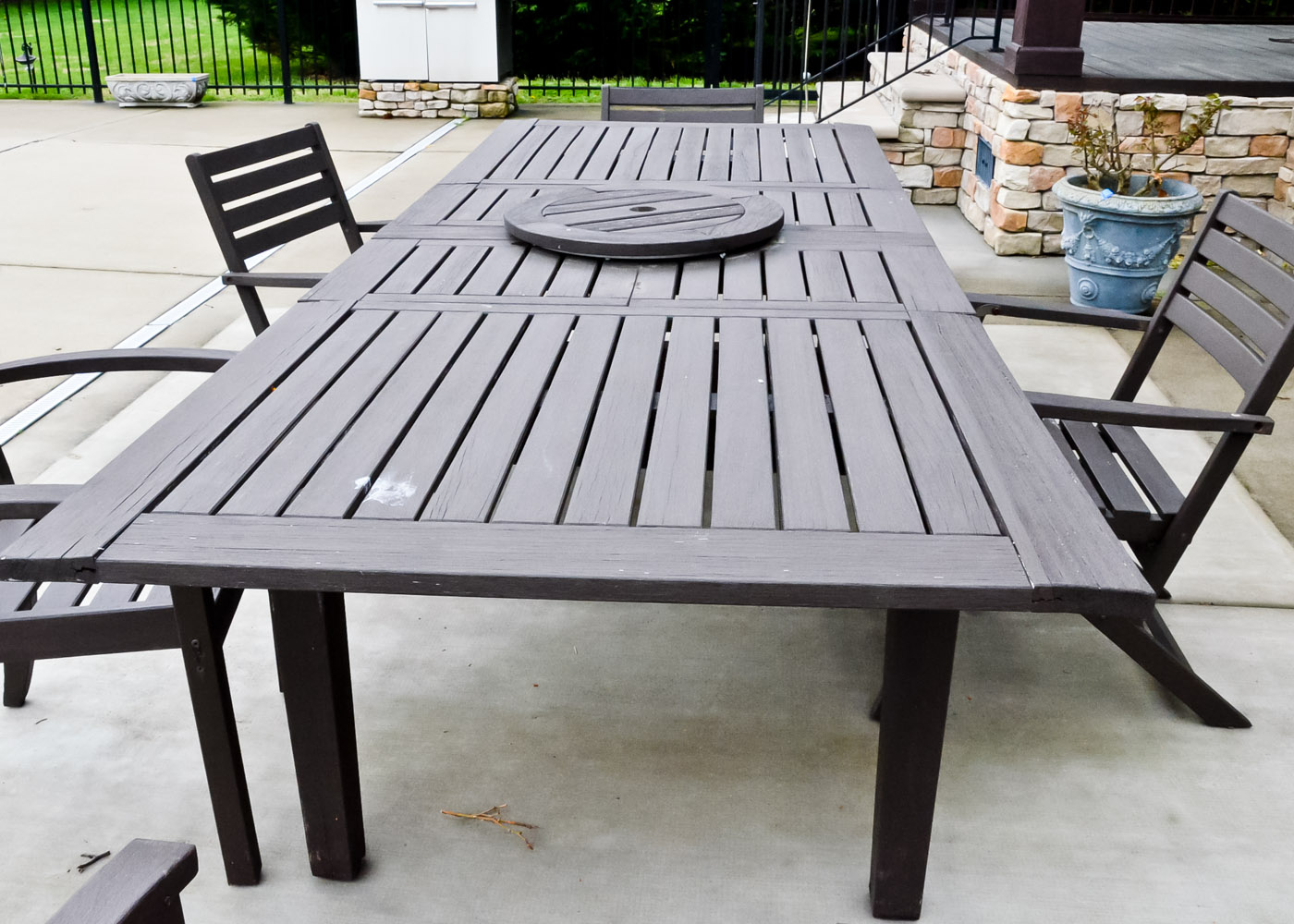 Pottery Barn Teak Outdoor Table with Five Chairs