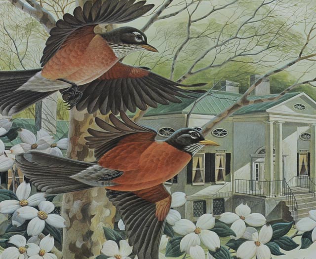 Pair of Unframed John Ruthven Prints - Robins and Cardinal