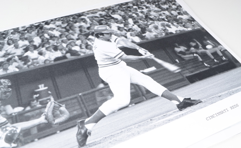 Pete Rose Signed Baseball Plus Reds Photos