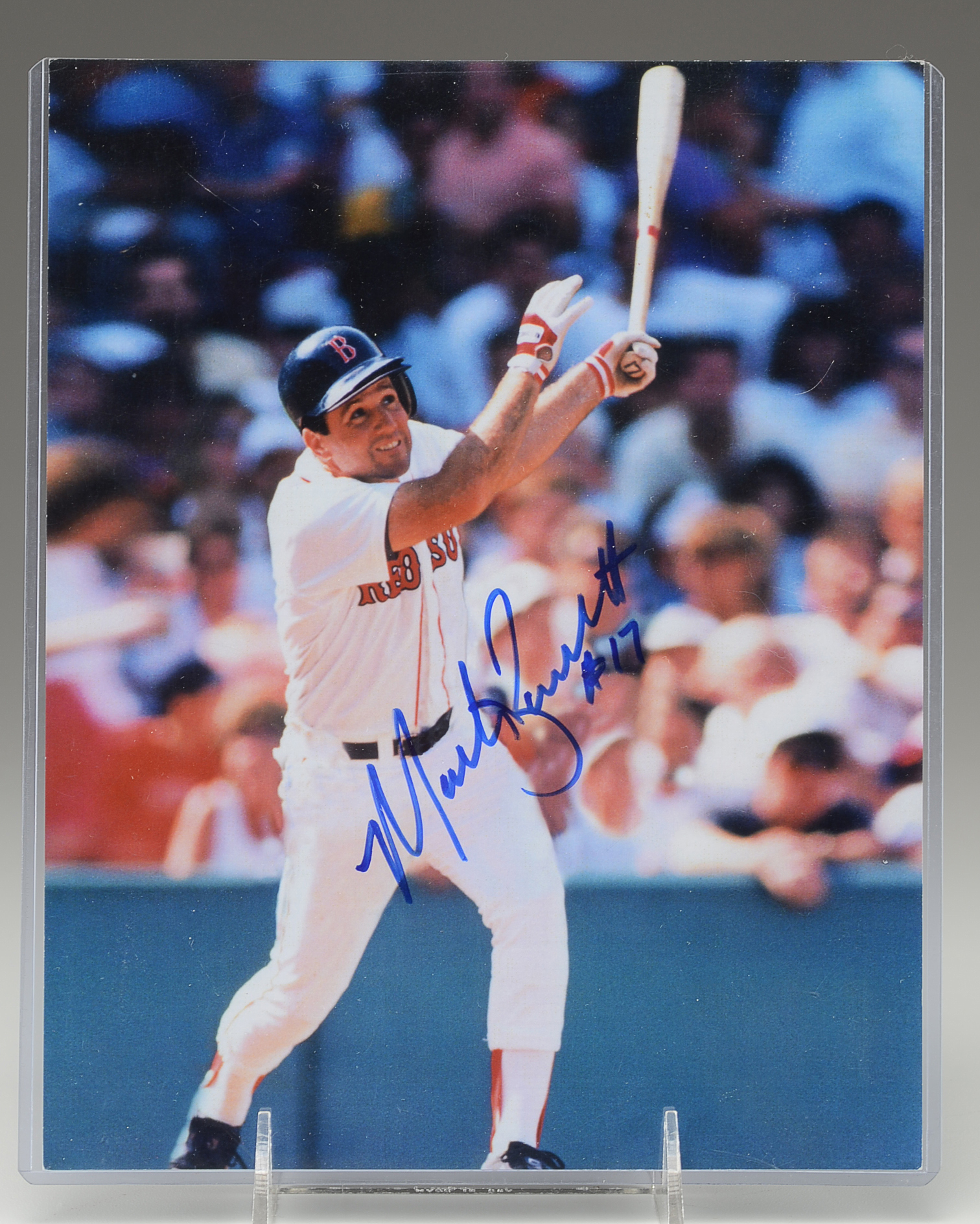 Marty Barrett Signed Boston Helmet and Photo