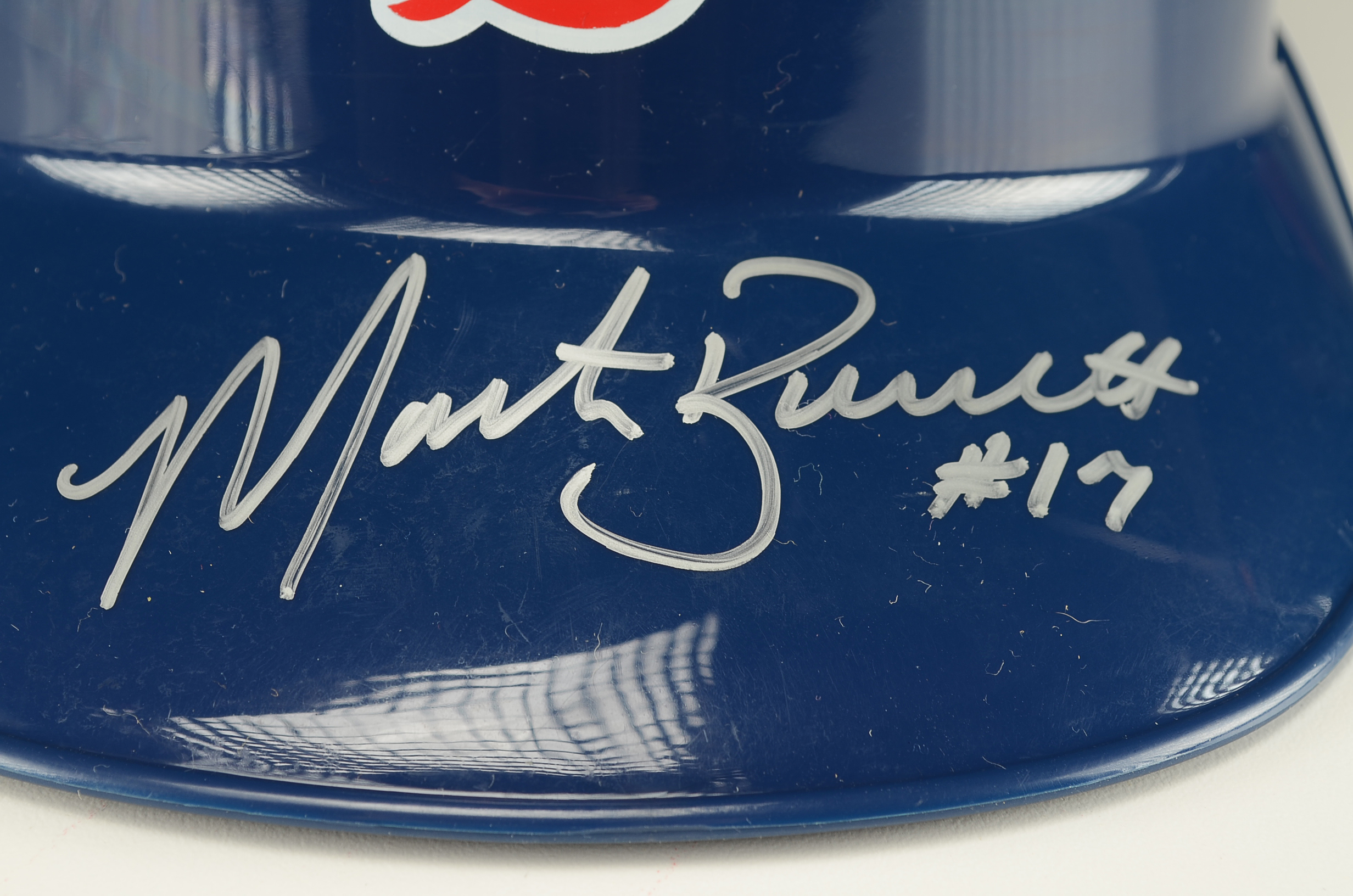 Marty Barrett Signed Boston Helmet and Photo