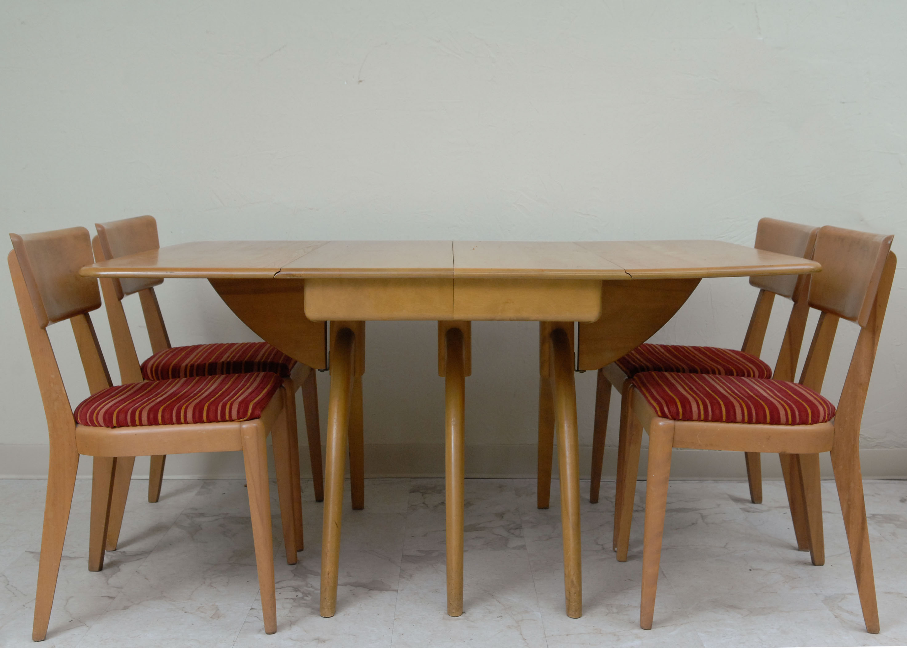 Heywood Wakefield Butterfly Drop-Leaf Dining Table and Chairs