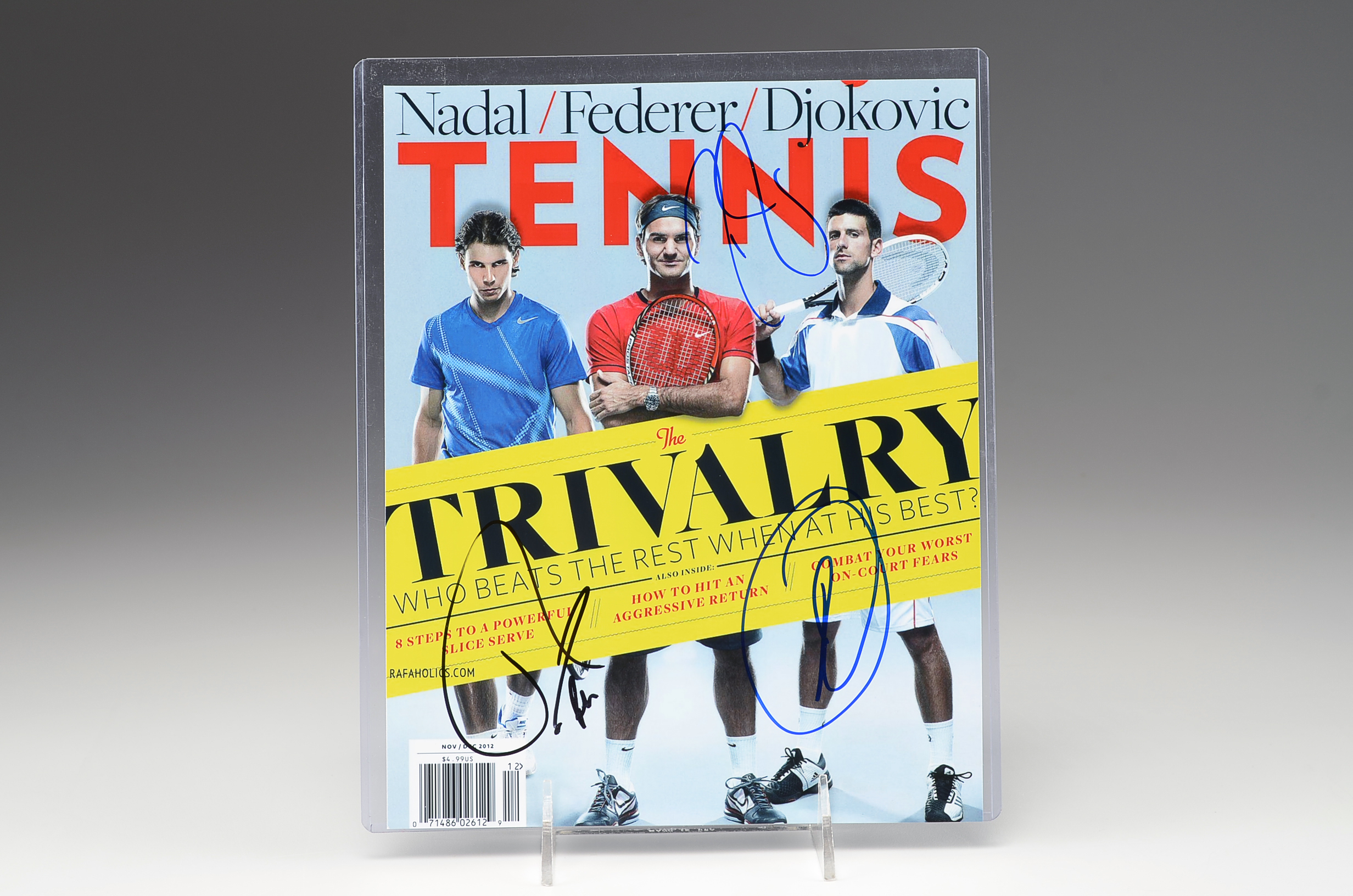 Nadal, Federer and Djokovic Signed Flyer