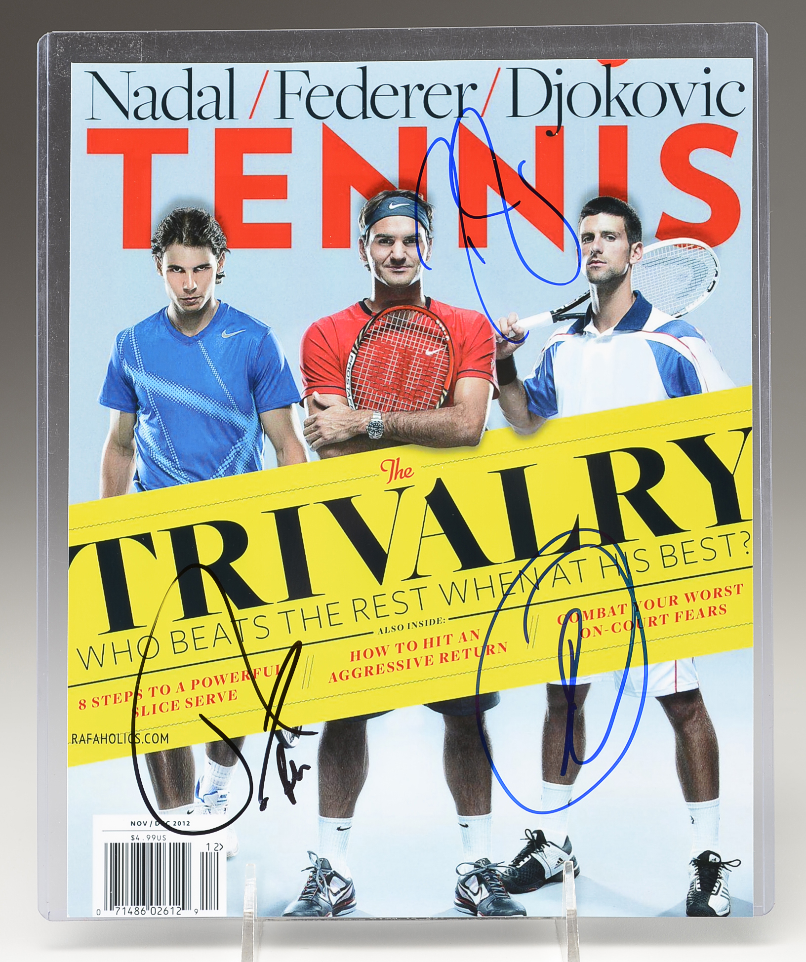 Nadal, Federer and Djokovic Signed Flyer