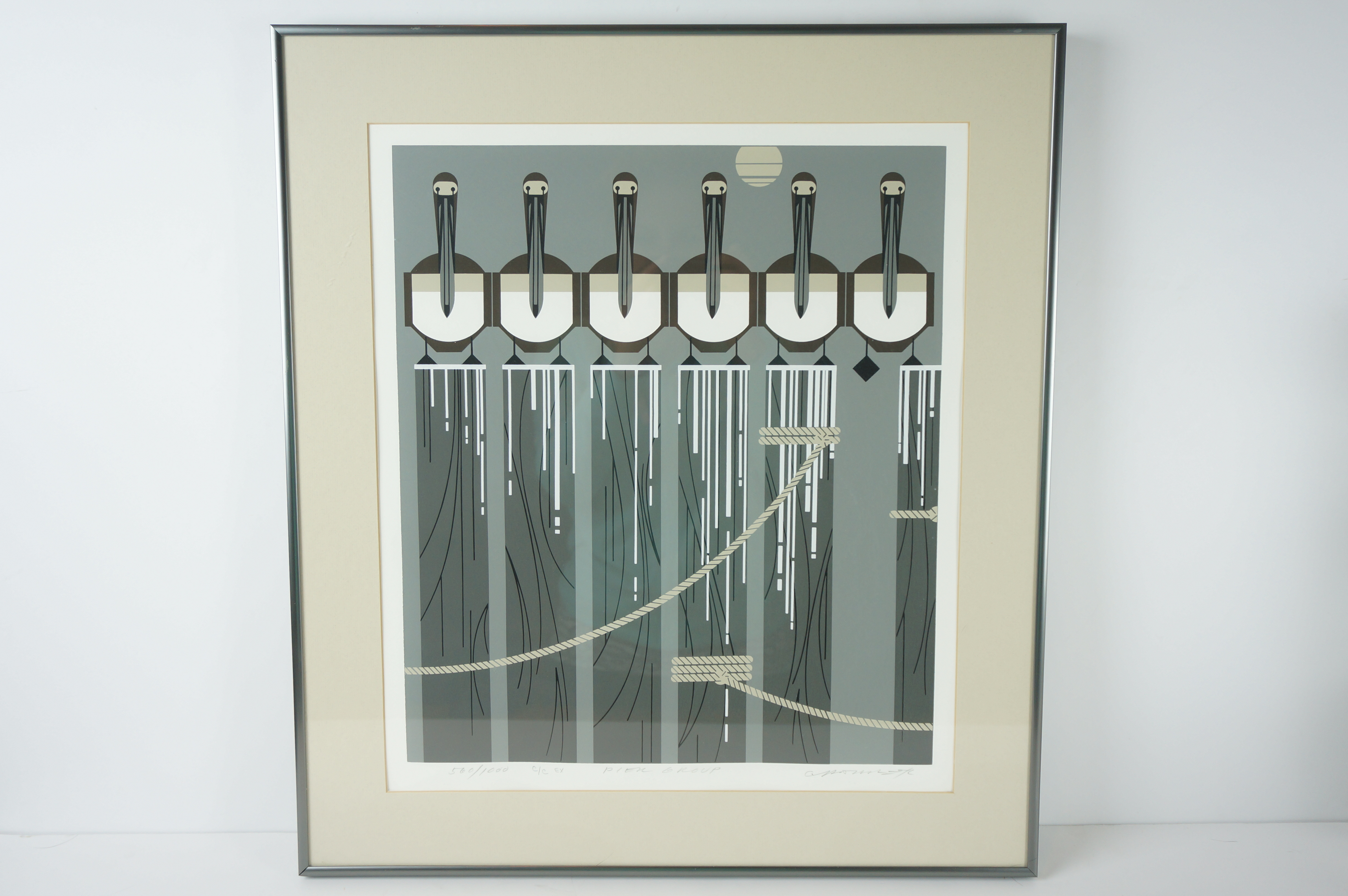 Charley Harper "Pier Group" Signed Serigraph