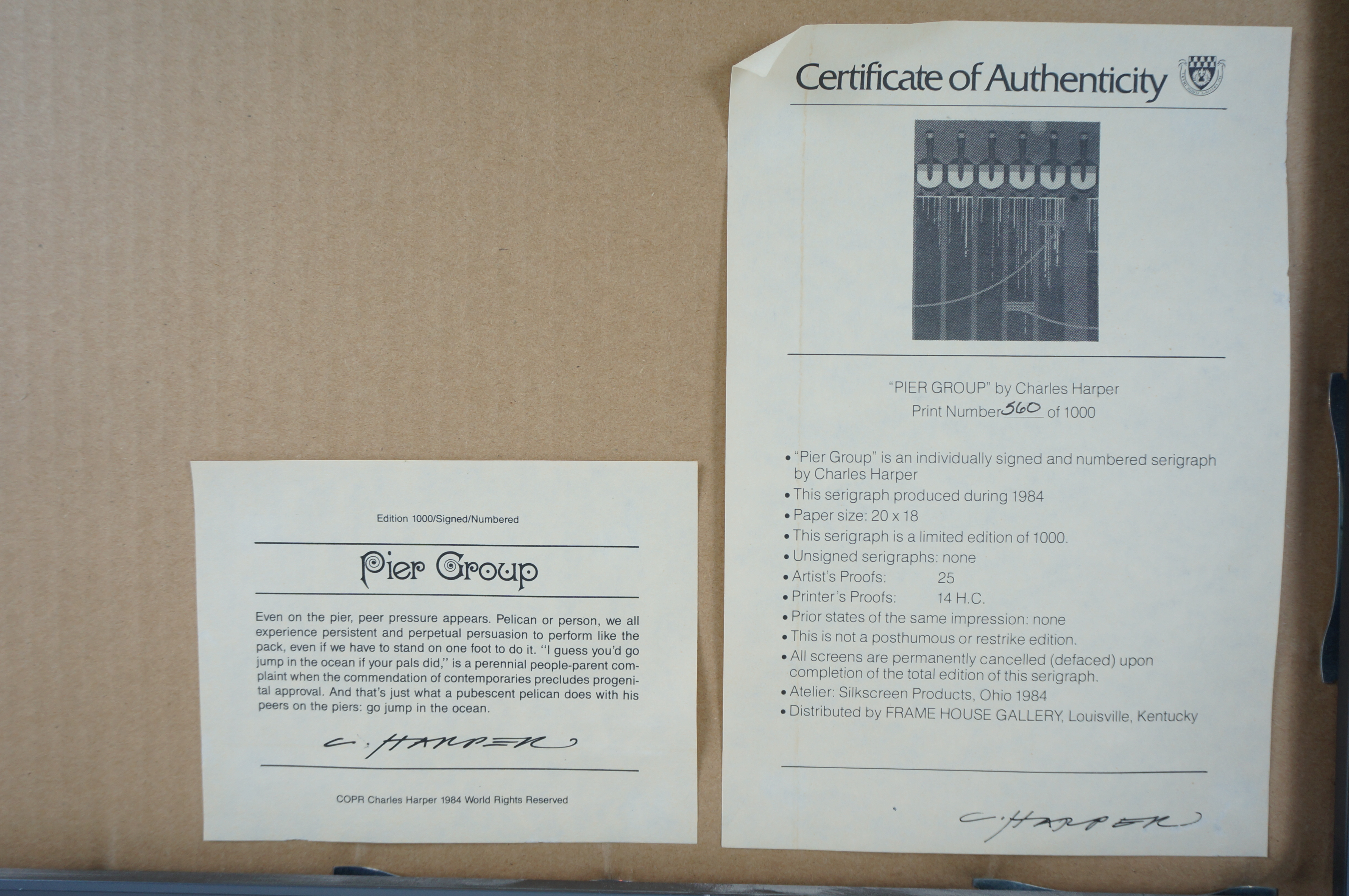 Charley Harper "Pier Group" Signed Serigraph