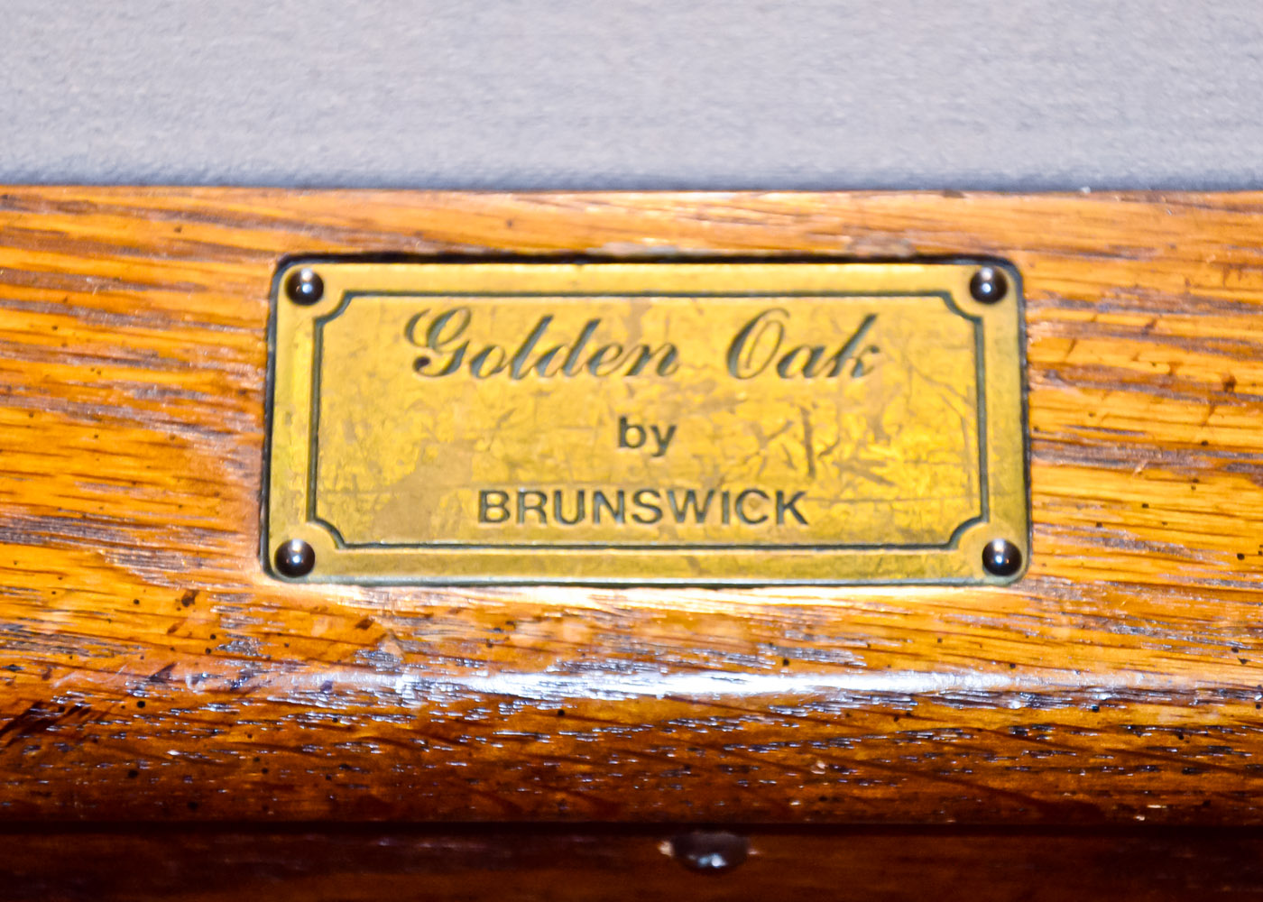 Golden Oak Brunswick Pool Table and Accessories