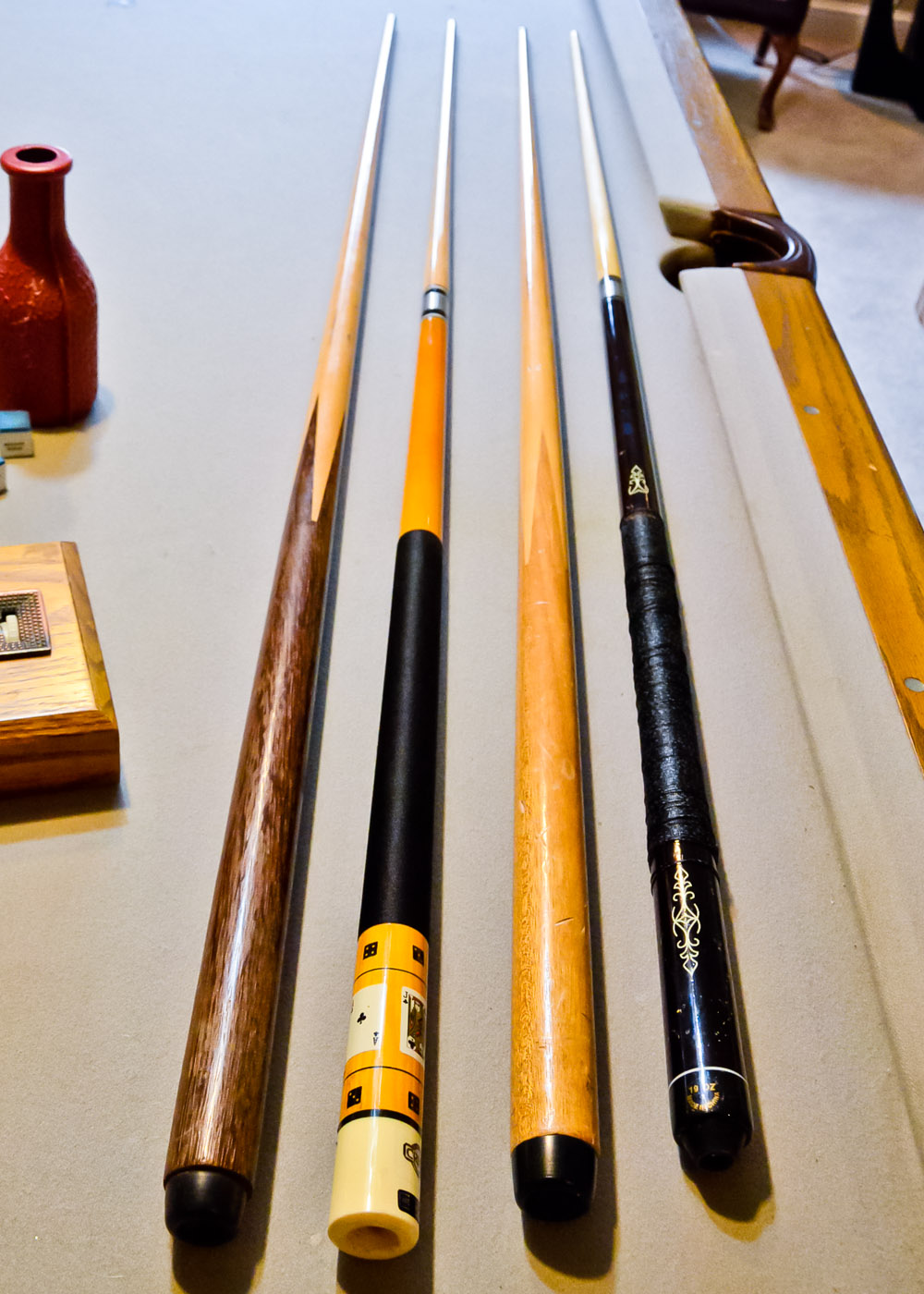 Golden Oak Brunswick Pool Table and Accessories