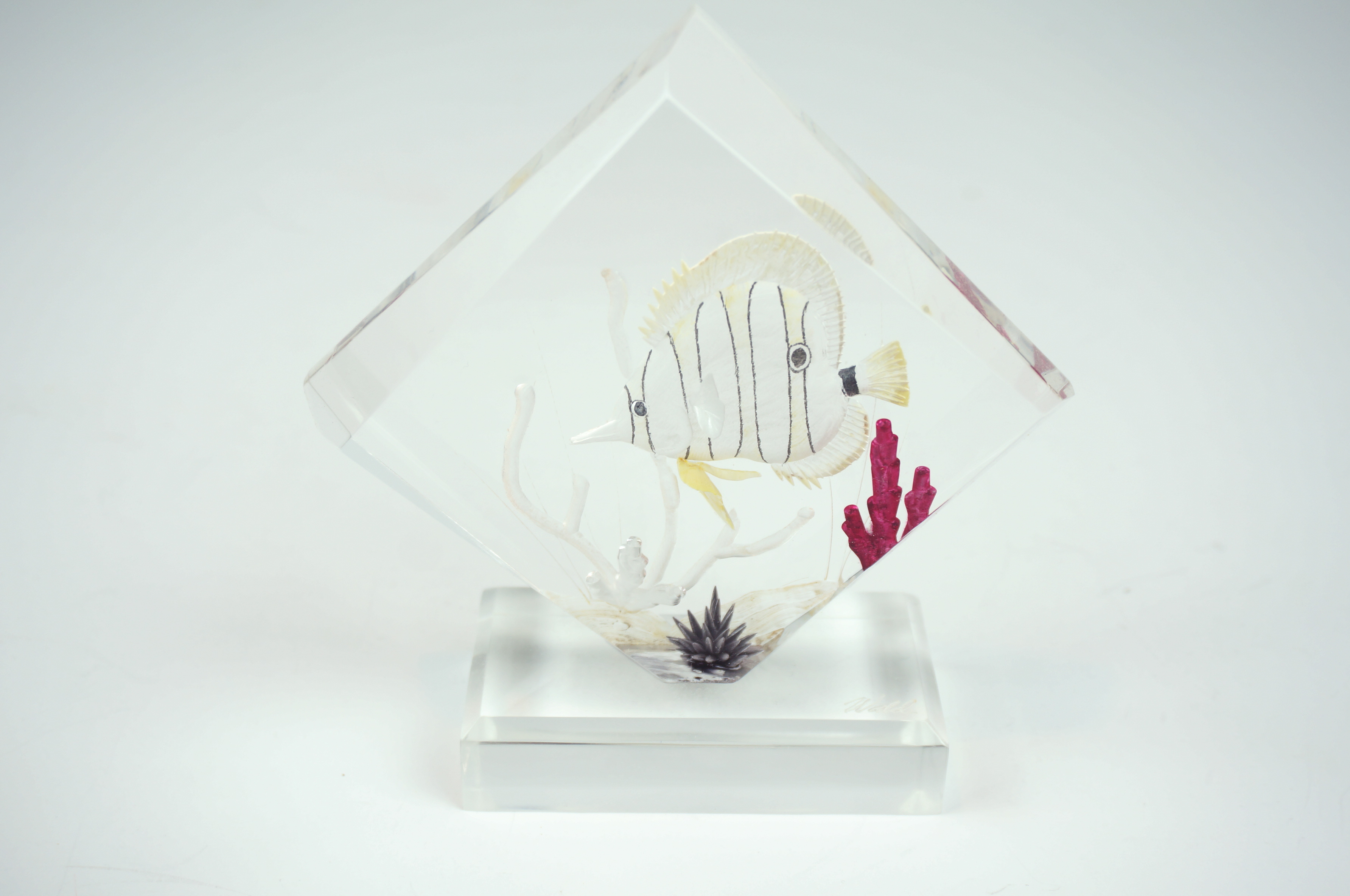 Three Vintage Lucite Paperweights