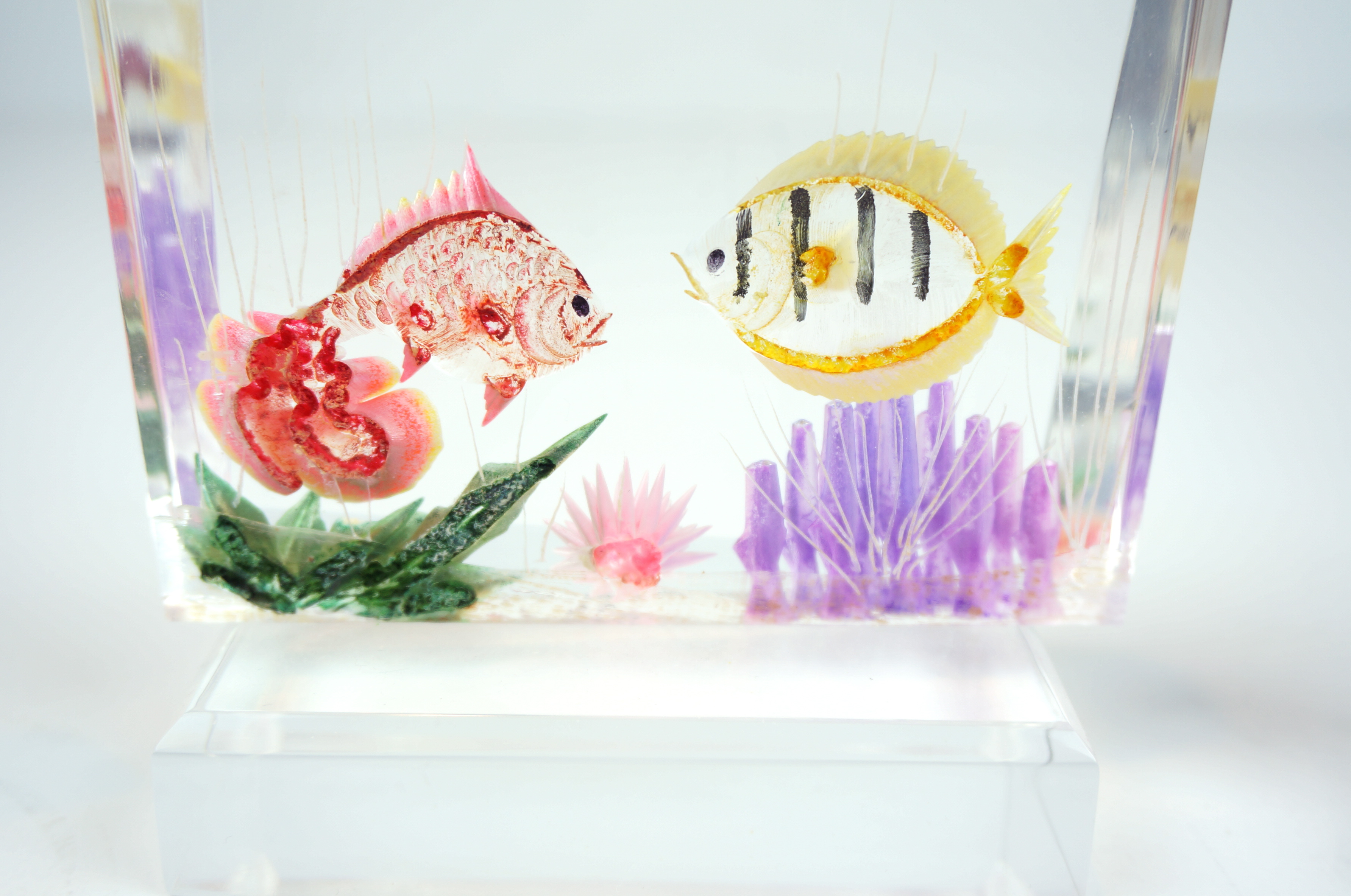 Three Vintage Lucite Paperweights