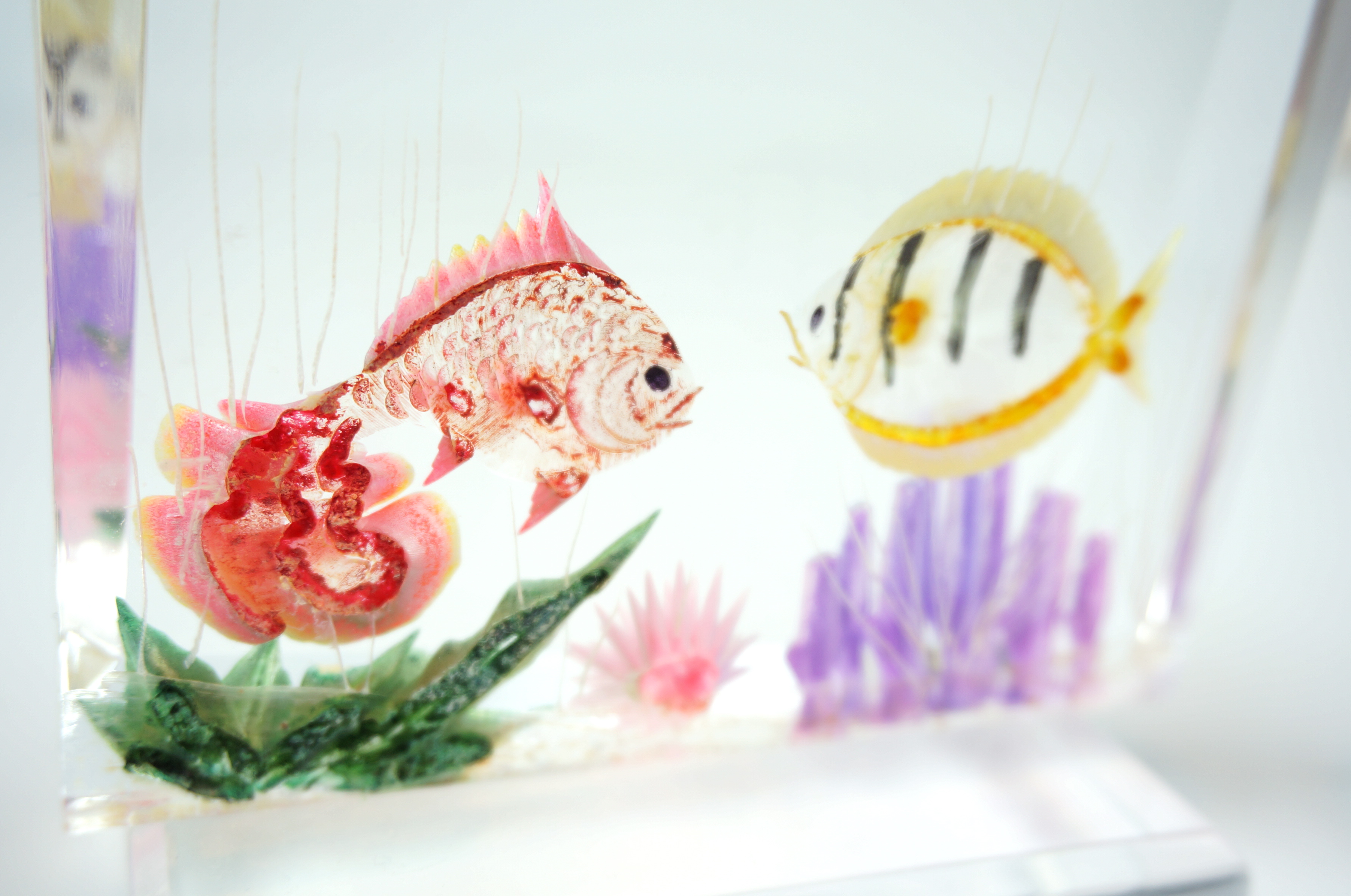 Three Vintage Lucite Paperweights