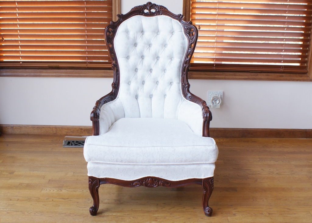 Vintage Queen Ann Style Balloon Back Chair