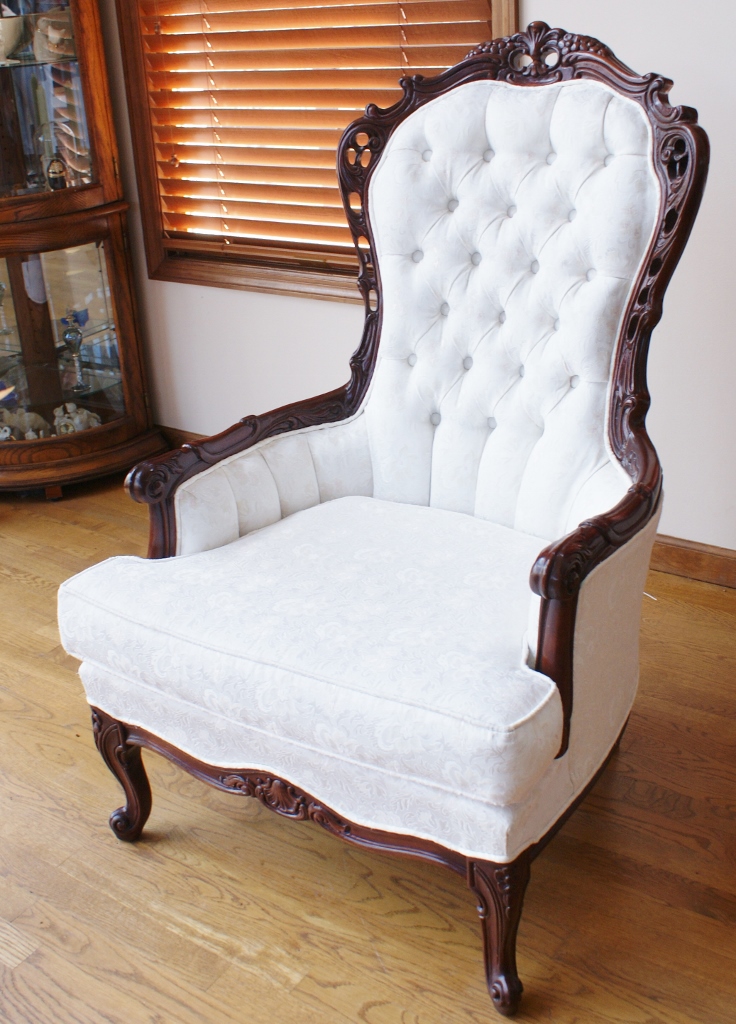 Vintage Queen Ann Style Balloon Back Chair