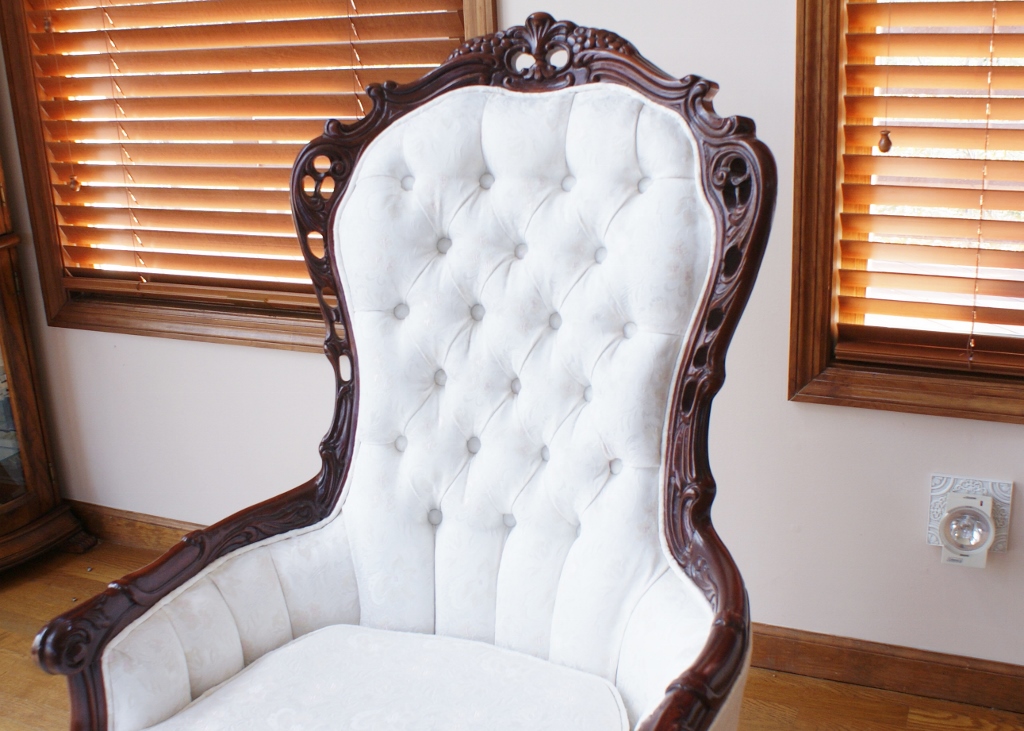 Vintage Queen Ann Style Balloon Back Chair