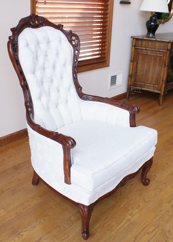 Vintage Queen Ann Style Balloon Back Chair