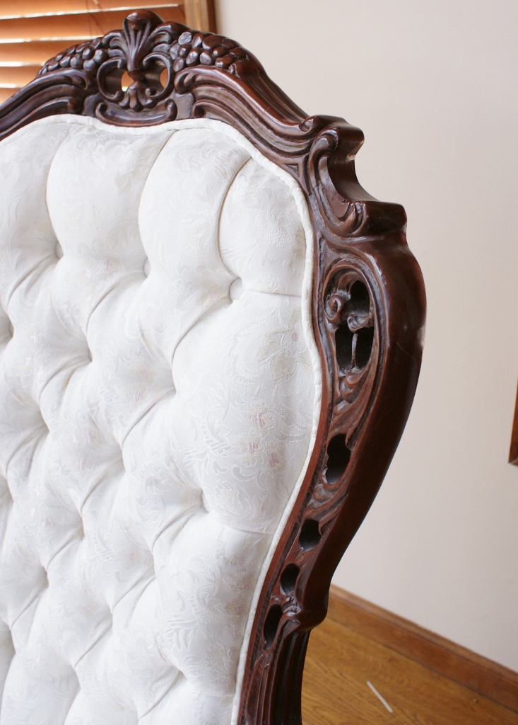 Vintage Queen Ann Style Balloon Back Chair