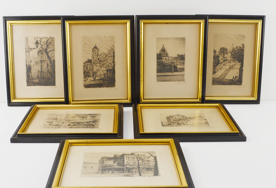Seven Framed French Lithographs by F. Gremillet