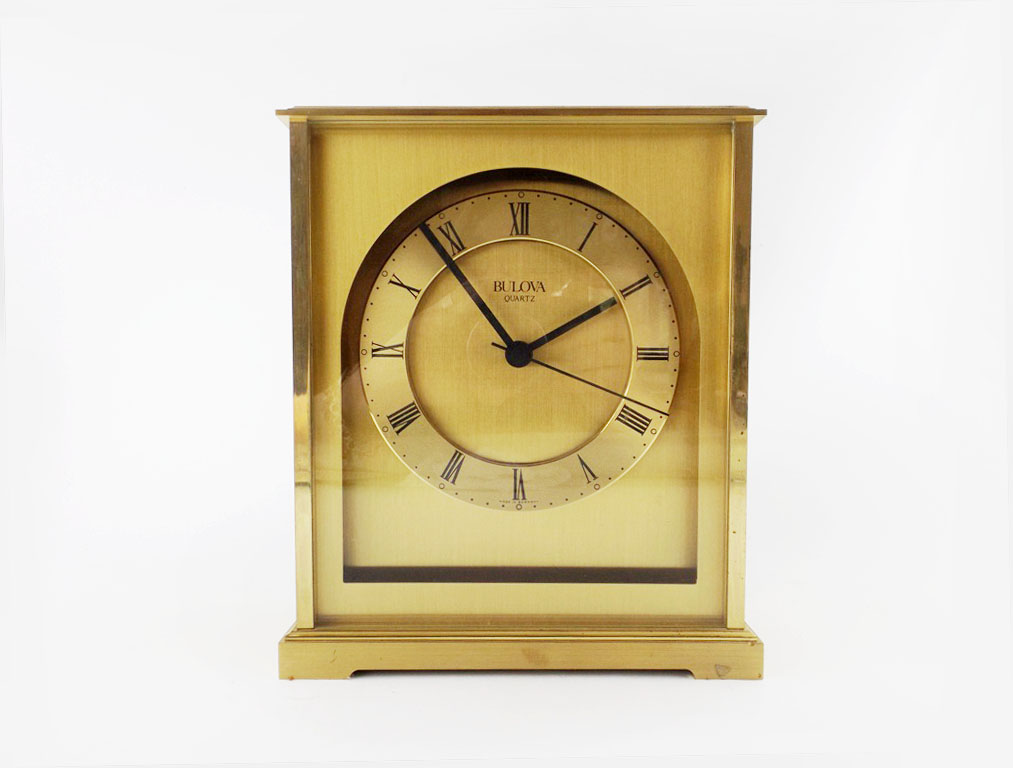 Bulova Brass Quartz Mantel Clock EBTH