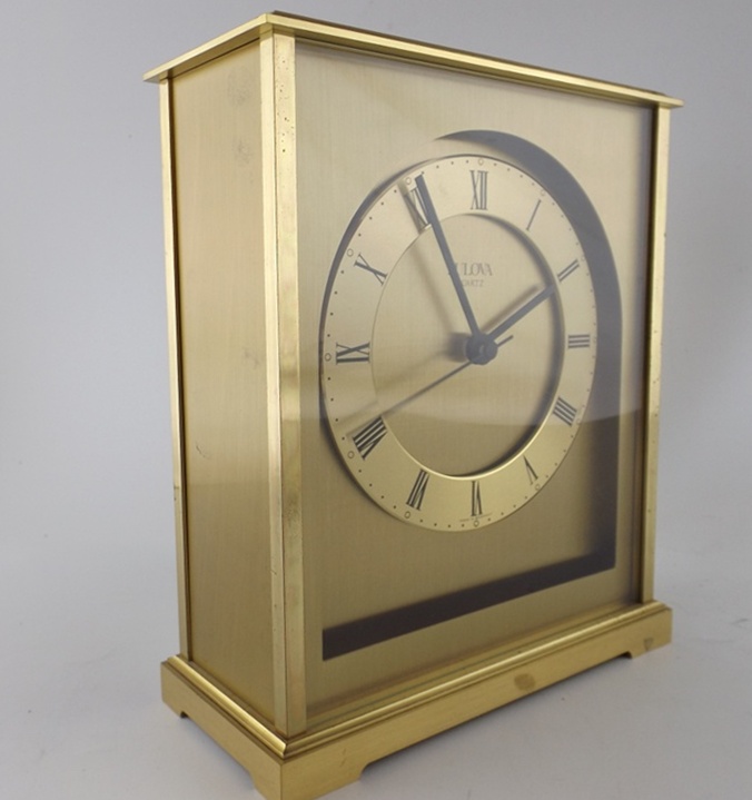 Bulova Brass Quartz Mantel Clock EBTH