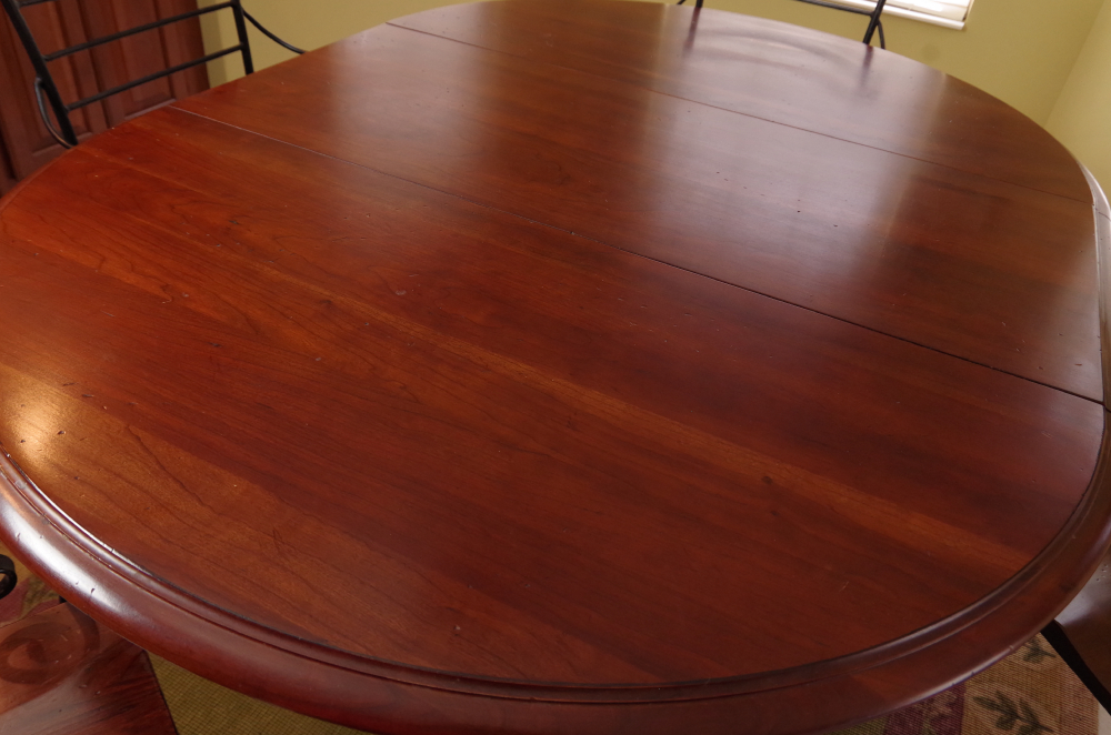 Kincaid Iron and Wood Dining Room Table with Four Chairs