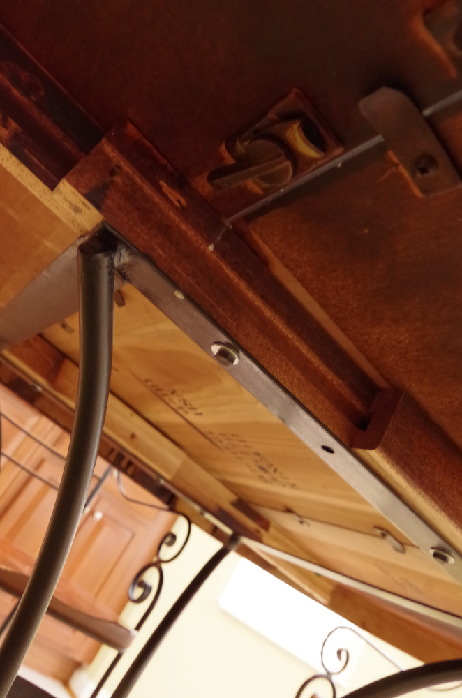 Kincaid Iron and Wood Dining Room Table with Four Chairs