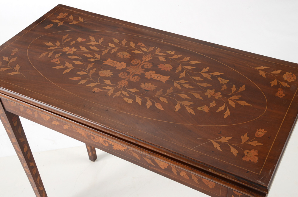 Inlaid Mahogany Game Table
