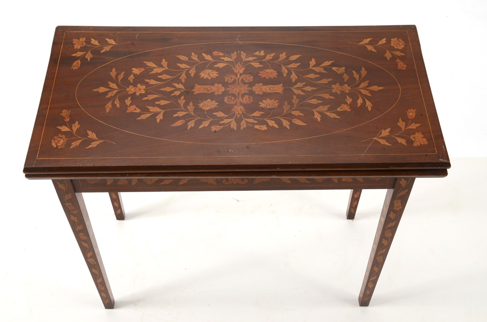 Inlaid Mahogany Game Table