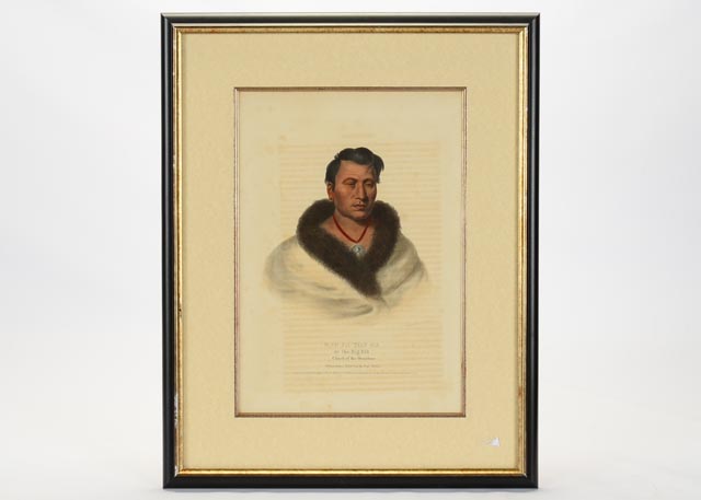 "Ong-Pa-Ton-Ga" McKenney and Hall Hand Colored Lithograph